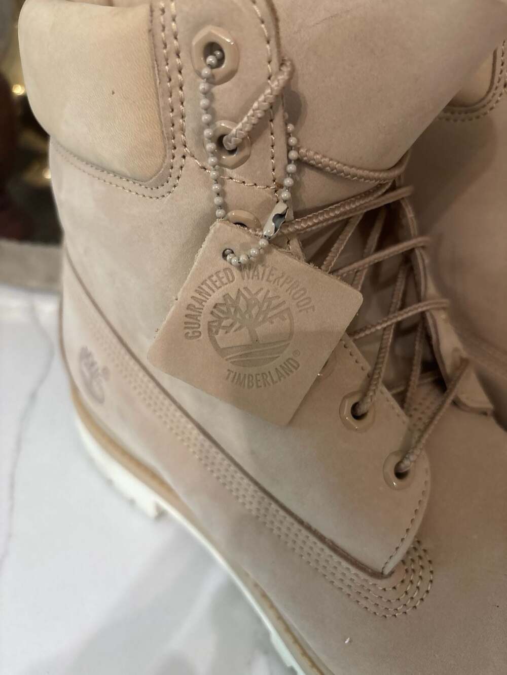 Timberland 6-Inch Premium Waterproof Boots Light Beige Size 12 M - Picture 2 of 6